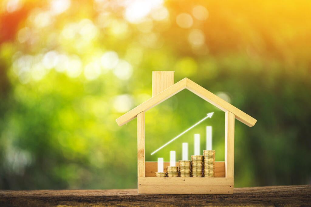 Stacking gold coins with growing interest. Saving you might make on interest using a redraw facility or offset account